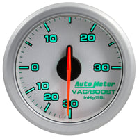 Autometer Airdrive 2-1/6in Boost/Vac Gauge 30in HG/30 PSI - Silver - Burkken Auto Parts