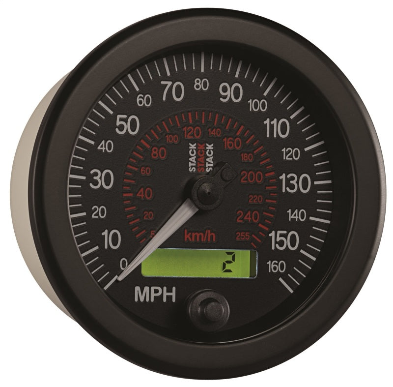 Autometer Stack Instruments 88MM 0-160 MPH / 260 KM/H Programmable Speedometer - Black - Burkken Auto Parts