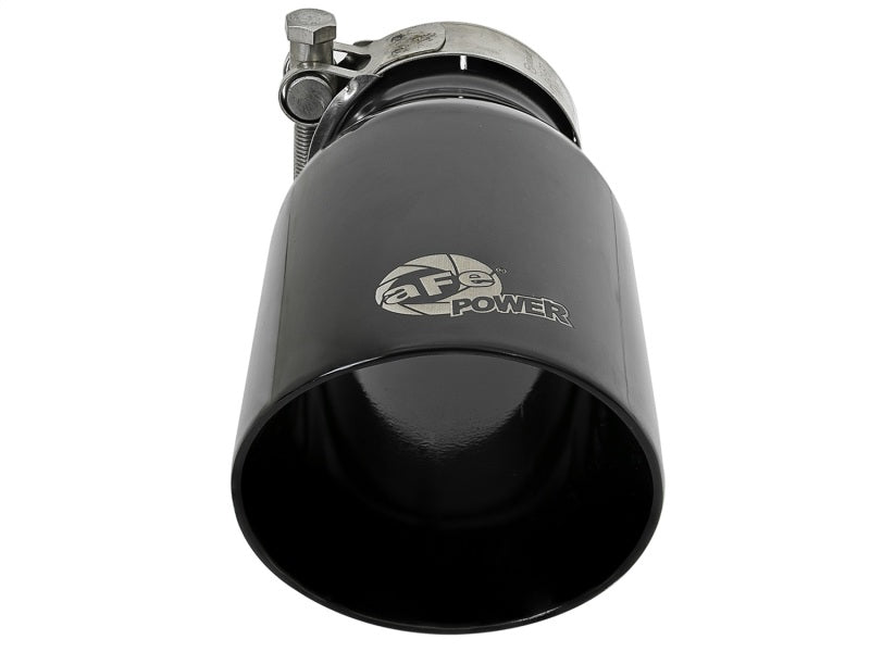 aFe MACH Force-Xp Universal 409 SS Single-Wall Clamp-On Exhaust Tip - Black - Burkken Auto Parts
