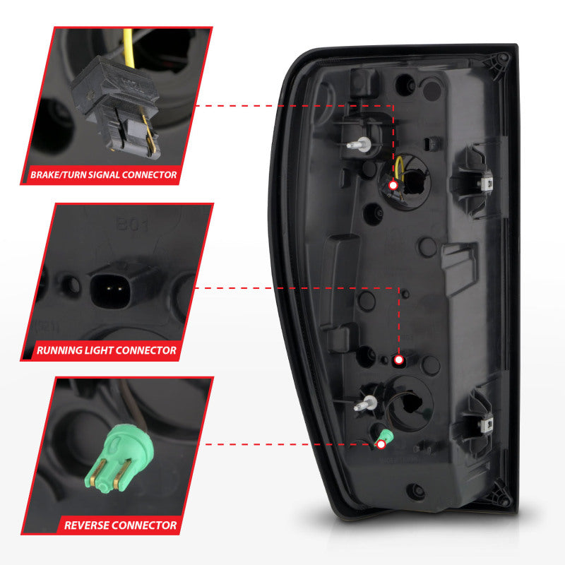 ANZO 19-23 GMC Sierra 1500/2500HD/3500HD Black Replacement Full LED Bar Tail Light - Burkken Auto Parts