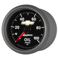 AutoMeter Gauge Oil Press 2-1/16in. 100PSI Digital Stepper Motor Chevy Gold Bowtie - Burkken Auto Parts