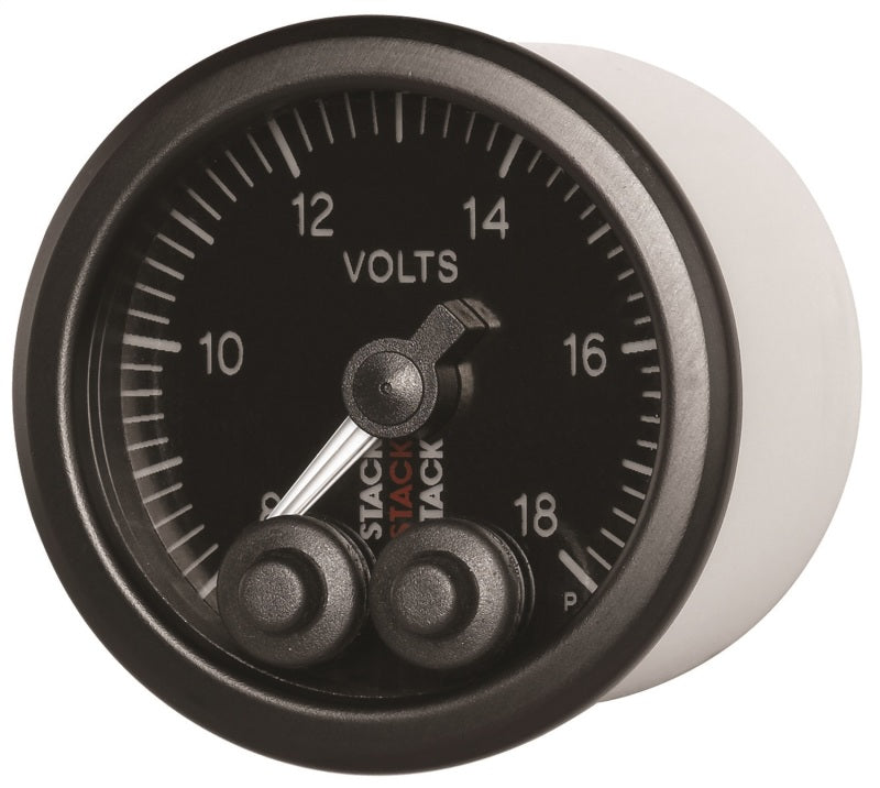 Autometer Stack 52mm 8-18V Pro-Control Battery Voltage Gauge -Black - Burkken Auto Parts