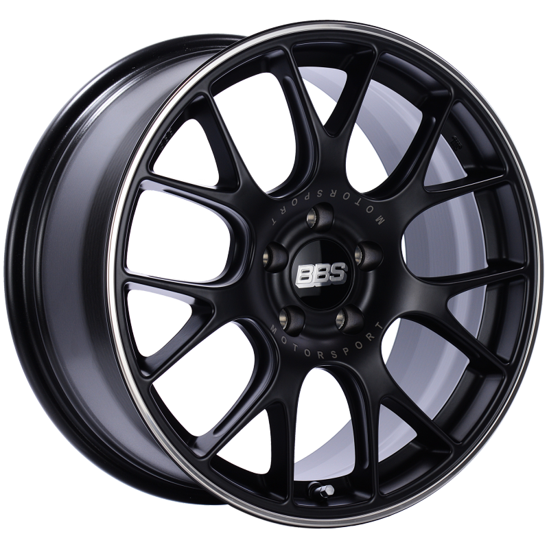 BBS CH-R 18x8 5x120 ET40 Satin Black Polished Rim Protector Wheel -82mm PFS/Clip Required - Burkken Auto Parts