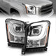 ANZO 2015-2017 GMC Yukon XL Projector Headlights W Lightbar - Chrome/Amber - Burkken Auto Parts