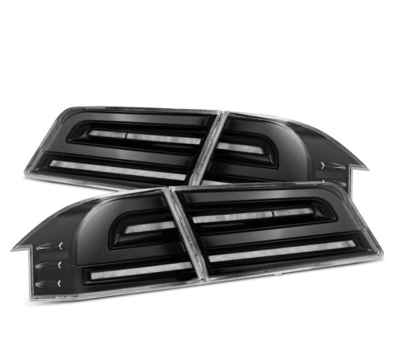 AlphaRex 12-21 Tesla Model S LUXX-Series LED Tail Lights - Alpha-Black - Burkken Auto Parts
