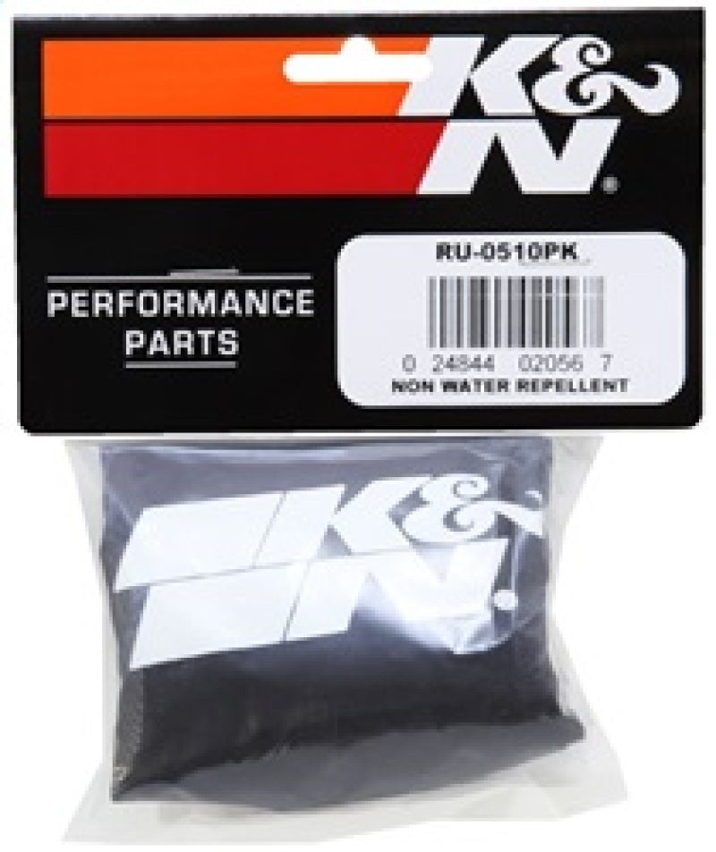 K&N Round Straight - Black - 3.5in ID x 5in H - PreCharger Air Filter Wrap Blue - Burkken Auto Parts
