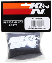 K&N Round Straight - Black - 3.5in ID x 5in H - PreCharger Air Filter Wrap Blue - Burkken Auto Parts