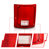 ANZO 1978-1991 Chevy Blazer Taillight Red/Clear Lens w/o Chrome Trim Fleetside (OE Replacement) - Burkken Auto Parts