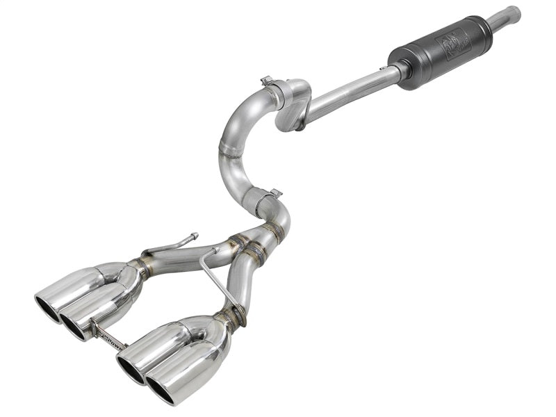 aFe Rebel Series 2.5in. 304 SS C/B Exhaust System 2018 Jeep Wrangler (JL) V6-3.6L - Polished Tip - Burkken Auto Parts