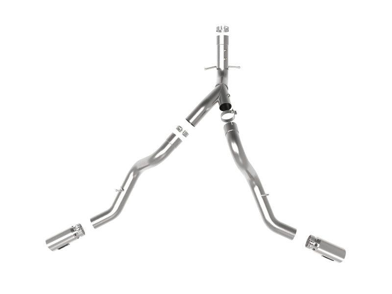aFe Large Bore-HD 4in 409SS DPF-Back Exhaust System w/Polished Tips 20 GM Diesel Trucks V8-6.6L - Burkken Auto Parts