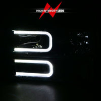 ANZO 88-98 Chevrolet C1500 Crystal Headlights w/ Light Bar Black Housing w/ Signal Side Markers 8Pcs - Burkken Auto Parts