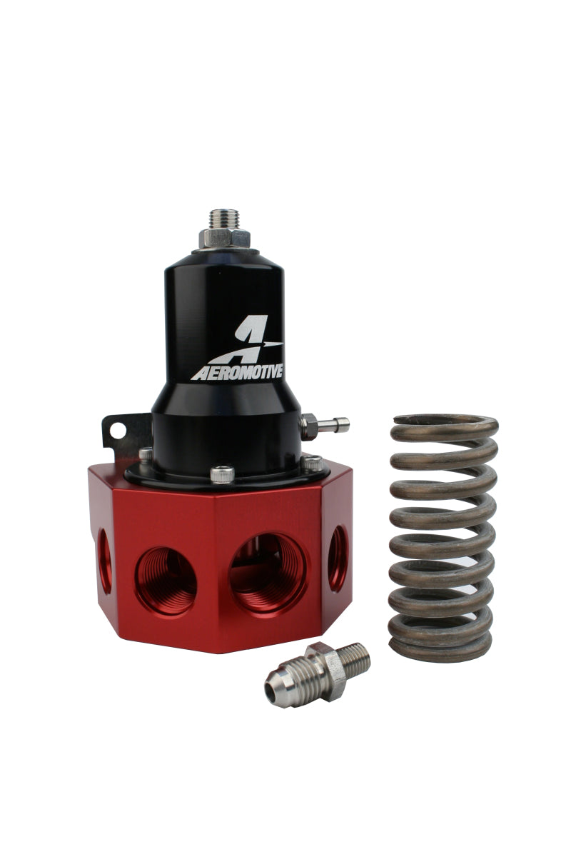Aeromotive Regulator - 30-120 PSI - .500 Valve - 4x AN-08 and AN-10 inlets / AN-10 Bypass - Burkken Auto Parts
