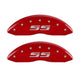 MGP 2 Caliper Covers Eng Front Silverado SS Red Finish Sil Char 2010 Chevy Silverado 1500