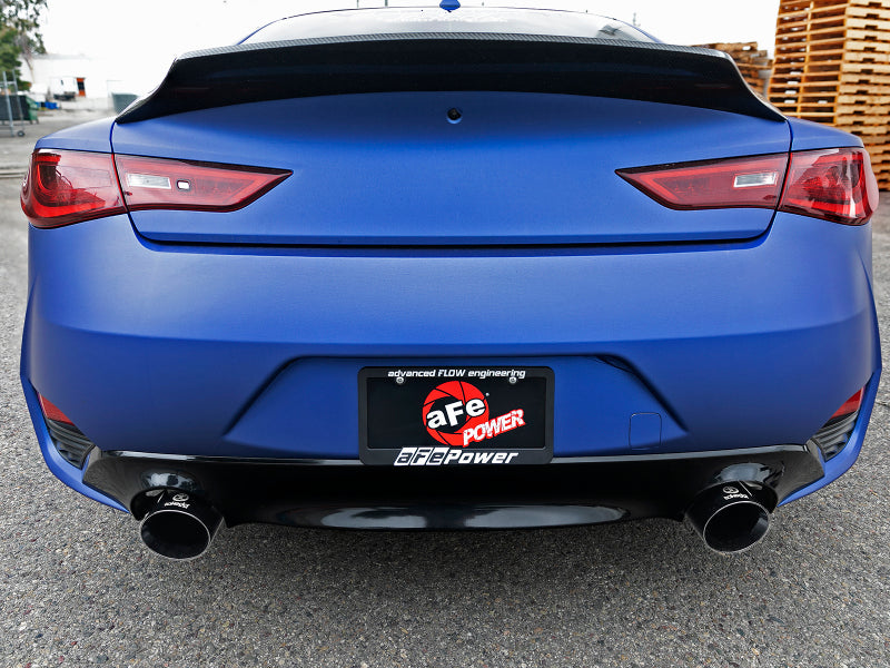 aFe POWER Takeda 2.5in 304 SS CB Exhaust w/ Black Tips 17-19 Infiniti Q60 V6-3.0L (tt) - Burkken Auto Parts