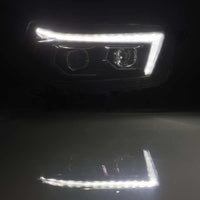 AlphaRex 10-13 Toyota 4Runner PRO-Series Projector Headlights Plank Style Black w/Seq Signal/DRL - Burkken Auto Parts