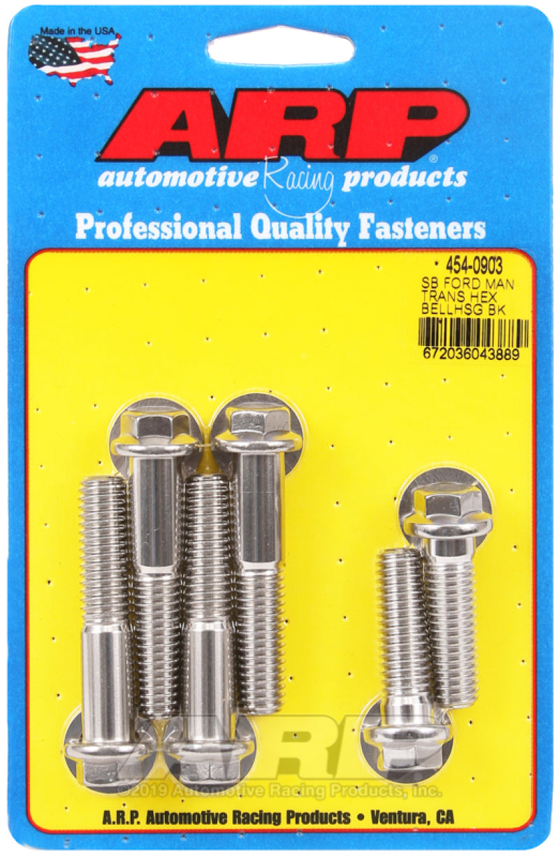 ARP Small Block Ford Manual Transmission Hex Bellhousing Bolt Kit - Polished Stainless Steel - Burkken Auto Parts