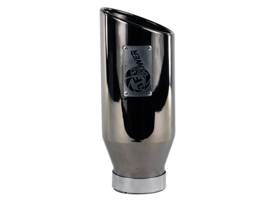 aFe MACHForce XP Exhausts Tips SS-304 EXH Tip 4In x 6Out x 15L Bolt-On (blk chrome) - Burkken Auto Parts