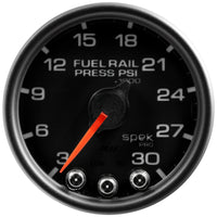 Autometer Spek-Pro Gauge Rail Press 2 1/16in 30Kpsi Stepper Motor W/Peak & Warn Blk/Blk - Burkken Auto Parts