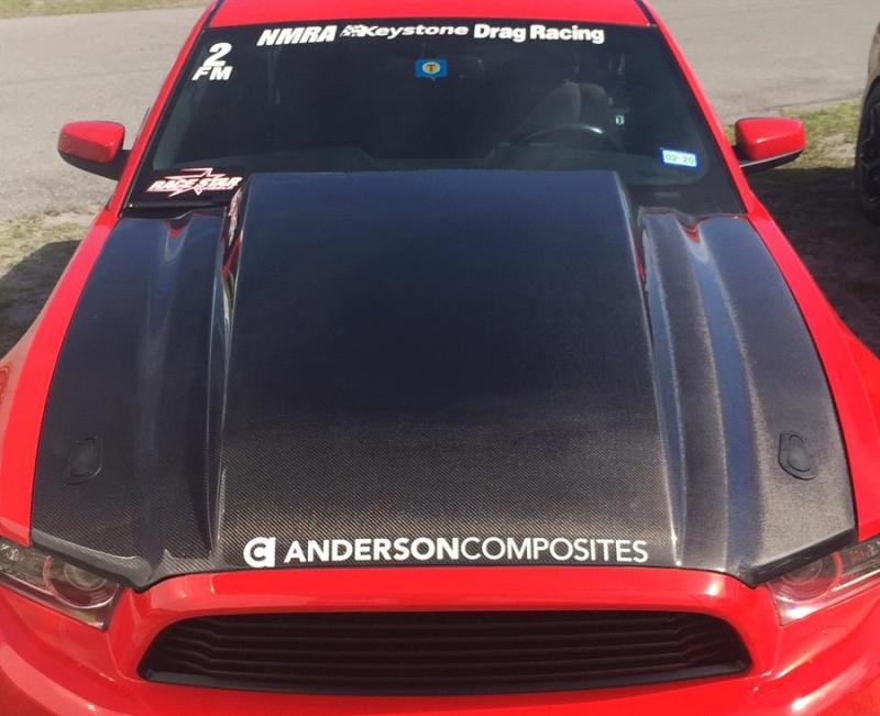 Anderson Composites 2013-2014 Ford Mustang Type-CJ Carbon Fiber Cowl Hood - Burkken Auto Parts