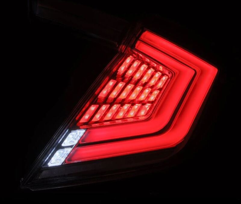 AlphaRex 16-21 Honda Civic Hatchback / Type-R FK8 Nova-Series LED Tail Lights (Pair) - Clear - Burkken Auto Parts