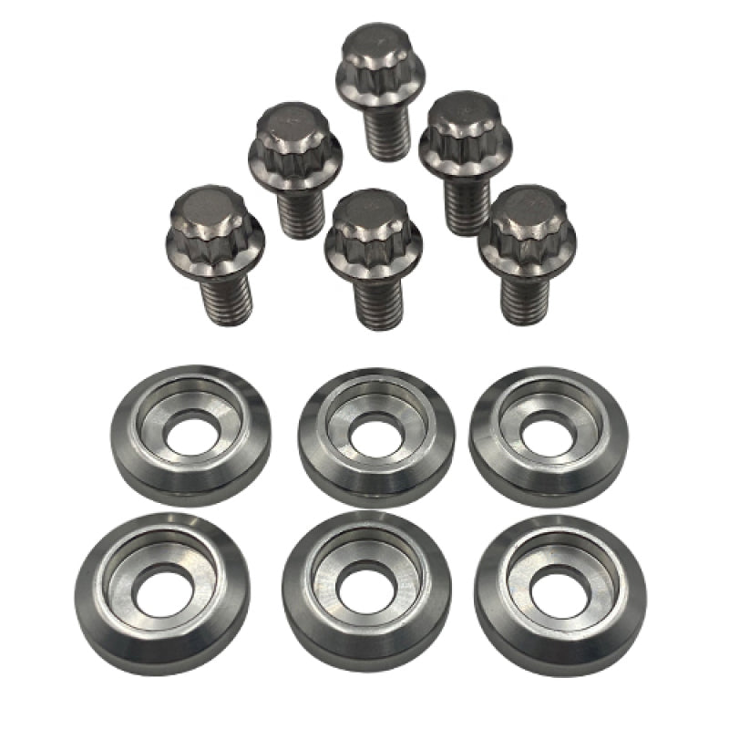 BLOX Racing New Fender Washers Kit M6 12pt - 6pc Large Diameter Silver - Burkken Auto Parts