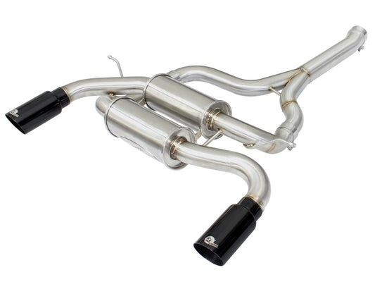 aFe MACHForce XP SS-304 Black Tip 2.5in Dia Axle Back Exhaust 12-15 BMW 335i (F30) 3.0L (t) - Burkken Auto Parts