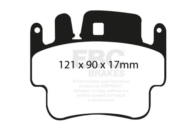 EBC 98-05 Porsche 911 996 3.4 Carrera 2 (Iron Rotor) Redstuff Frt Brake Pad (Check EBC Fit Guide) - Burkken Auto Parts