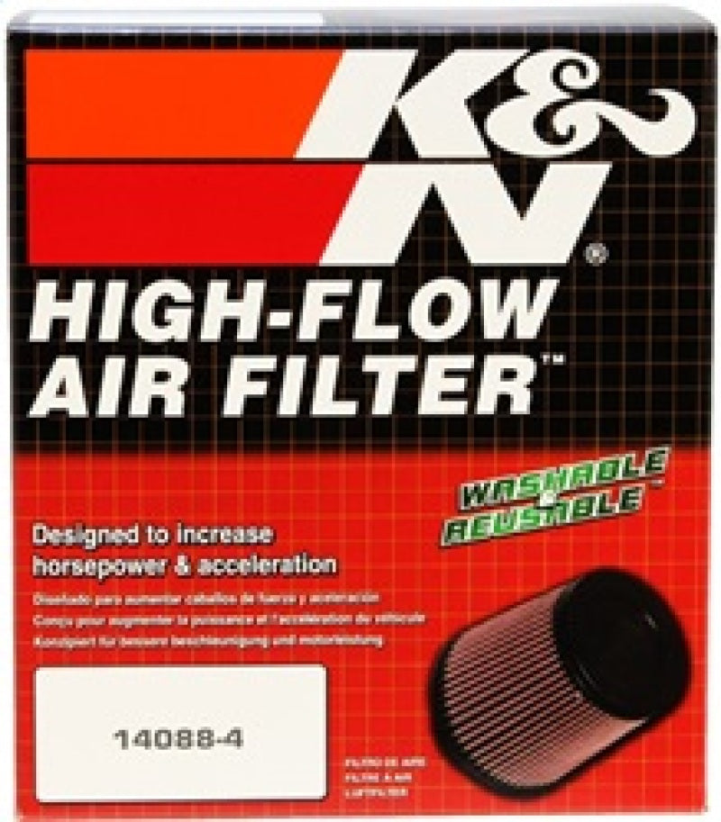 K&N Round Tapered Universal Air Filter 4in Flange ID x 5.375 Base OD x 4in Top OD x 6.5in H - Burkken Auto Parts