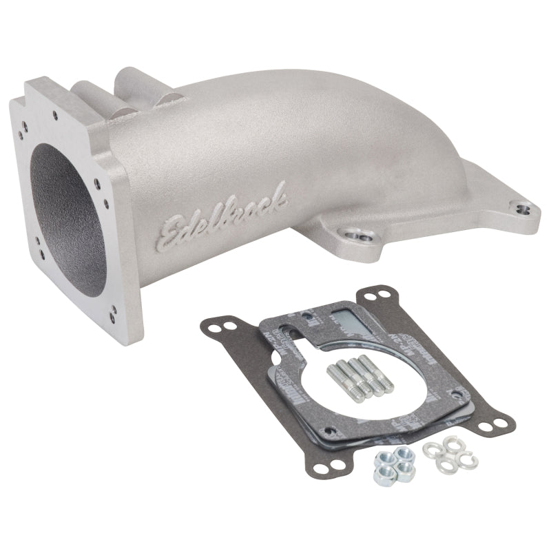 Edelbrock Ultra Low Profile Intake Elbow 90mm Throttle Body to Square-Bore Flange As-Cast Finish - Burkken Auto Parts