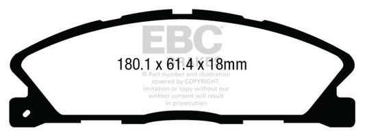 EBC 13+ Ford Taurus 3.5 Twin Turbo SHO Greenstuff Front Brake Pads - Burkken Auto Parts