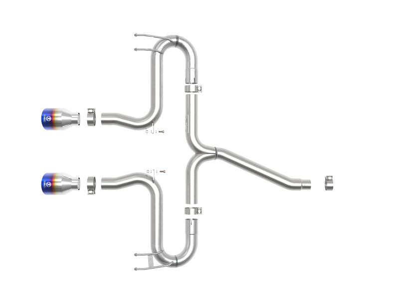 aFe Takeda 2-1/2in 304 SS Axle-Back Exhaust w/Blue Flame Tips 17-20 Honda Civic Sport L4-1.5L (t) - Burkken Auto Parts