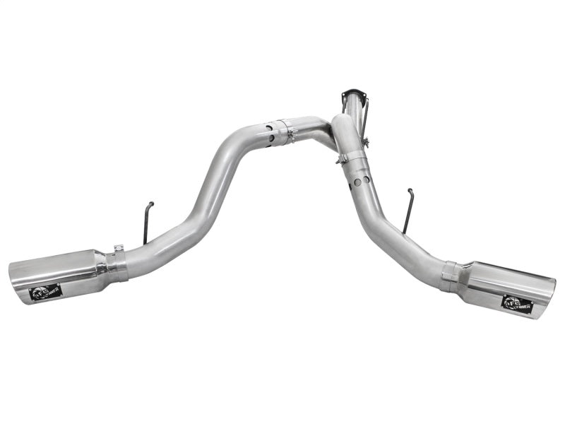 aFe Atlas Exhaust 4in DPF-Back Exhaust Aluminized Steel Polished Tip 11-14 ford Diesel Truck V8-6.7L - Burkken Auto Parts
