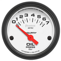 Autometer Phantom 2-1/16in 0-7 BAR Electric Oil Pressure Gauge - Burkken Auto Parts
