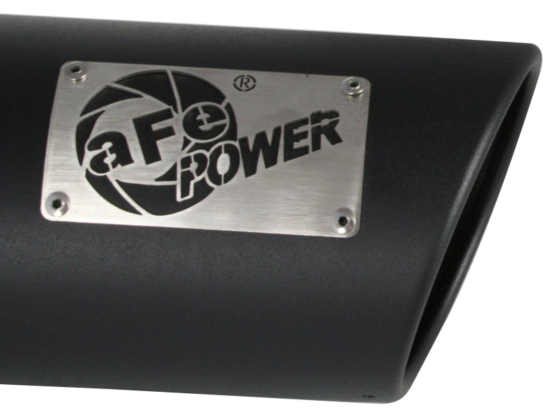 aFe Power Diesel Exhaust Tip Black- 4 in In x 5 out X 12 in Long Bolt On (Right) - Burkken Auto Parts