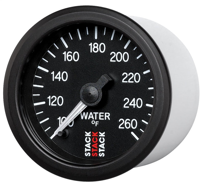 Autometer Stack 52mm 100-260 Deg F 1/8in NPTF Male Pro Stepper Motor Water Temp Gauge - Black - Burkken Auto Parts