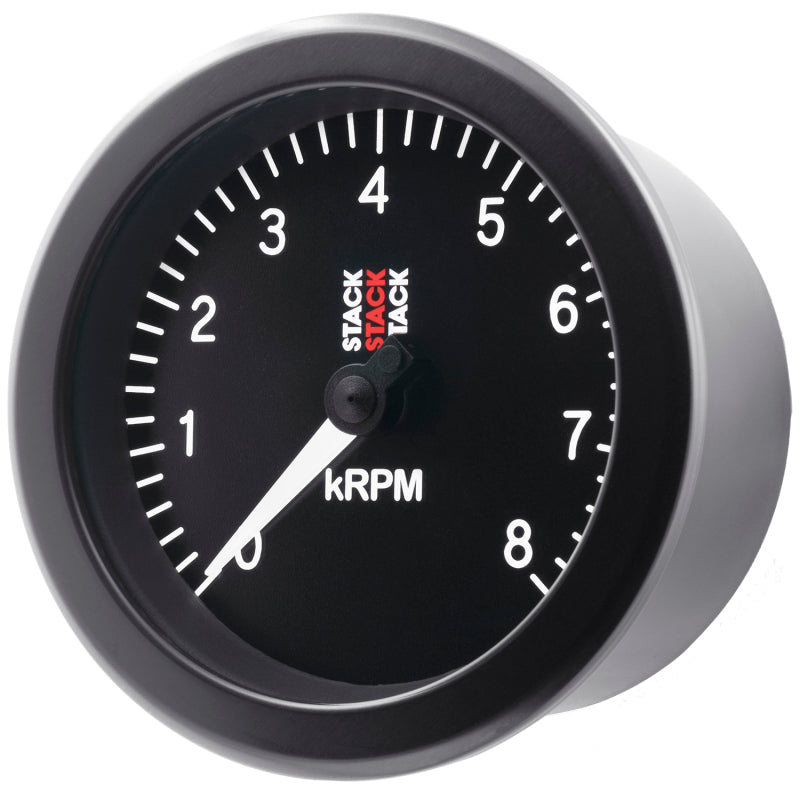 Autometer Stack Sport 88mm 0-8K RPM Tachometer - Black - Burkken Auto Parts