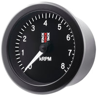 Autometer Stack Sport 88mm 0-8K RPM Tachometer - Black - Burkken Auto Parts