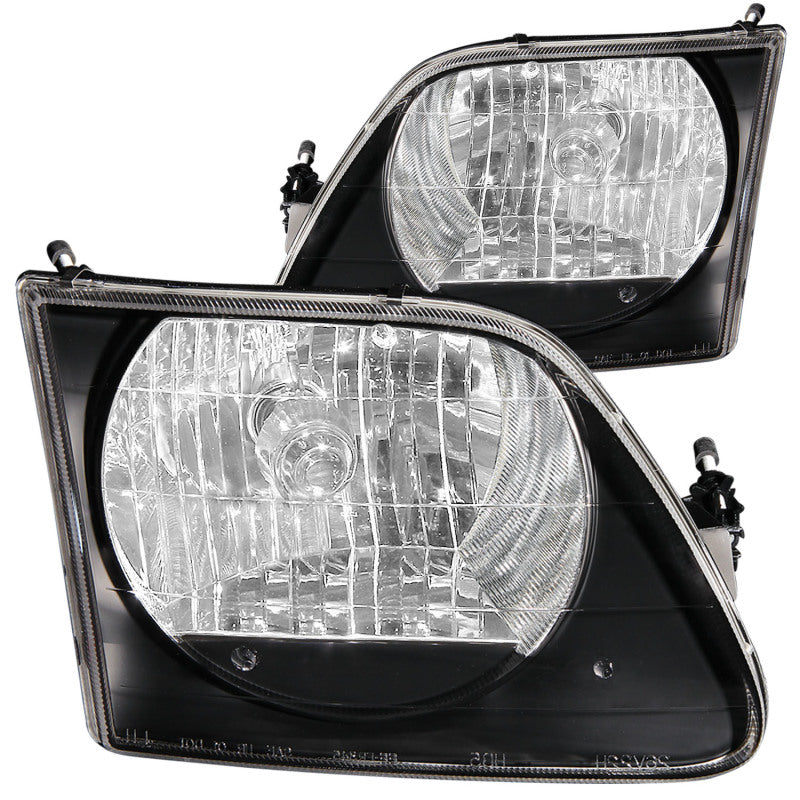 ANZO 1997.5-2003 Ford F-150 Crystal Headlights Black G2 - Burkken Auto Parts