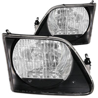 ANZO 1997.5-2003 Ford F-150 Crystal Headlights Black G2 - Burkken Auto Parts