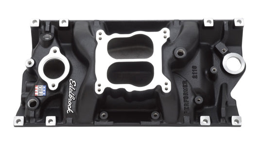 Edelbrock Intake SBC Performer Vortec Black - Burkken Auto Parts