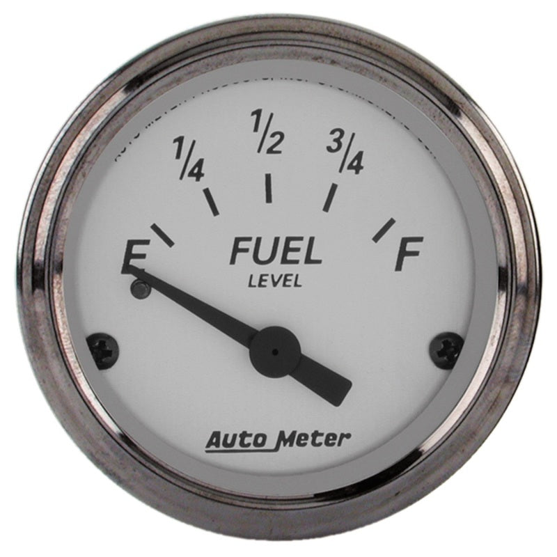 AutoMeter Gauge Fuel Level 2-1/16in. 0 Ohm(e) to 30 Ohm(f) Elec American Platinum - Burkken Auto Parts