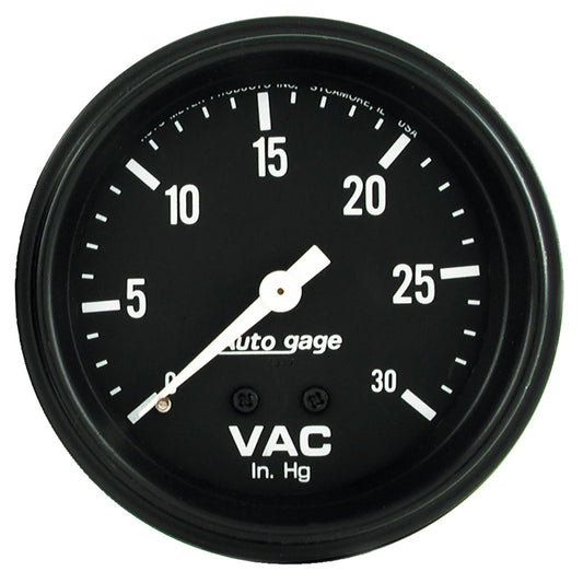 Autometer AutoGage 2-5/8in. / 0-30 IN HG / Mechanical Full Sweep Vacuum Gauge - Burkken Auto Parts