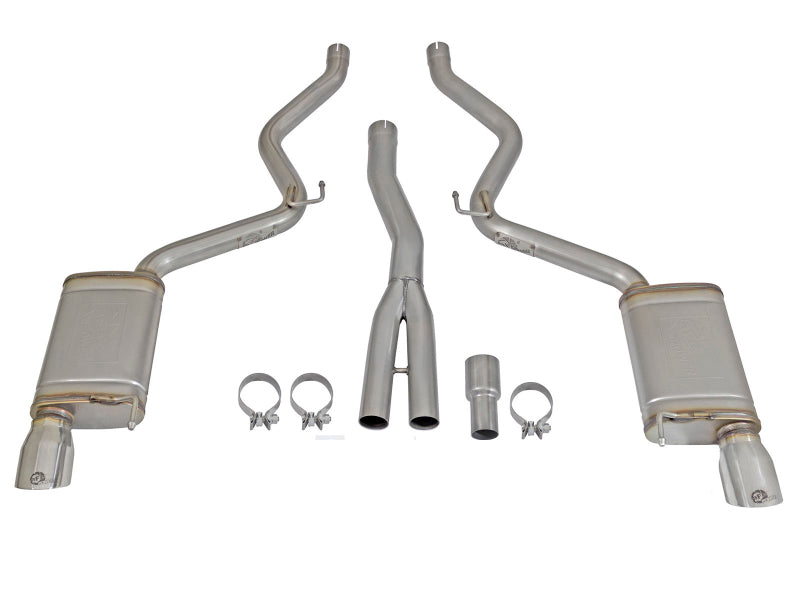 aFe MACHForce XP Exhausts Cat-Back SS-304 EXH w/ Polished Tips 15-16 Ford Mustang EcoBoost 2.3L (t) - Burkken Auto Parts