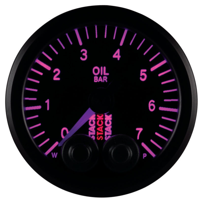 Autometer Stack 52mm 0-7 Bar M10 Male Pro-Control Oil Pressure Gauge - Black - Burkken Auto Parts