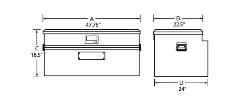 Tradesman Aluminum Flush Mount Truck Tool Box Full/Wide (48in.) - Black - Burkken Auto Parts