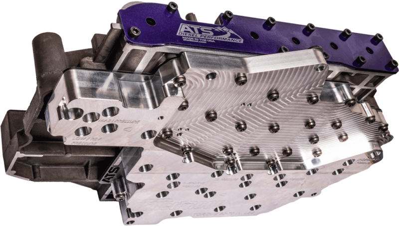 ATS Diesel 17-19 Dodge 68RFE Billet Channel Plate Valve Body Assembly (Blue Connector Solenoid Pack) - Burkken Auto Parts