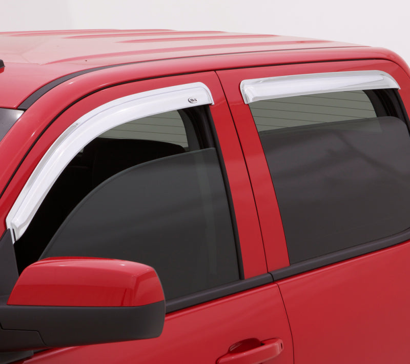 AVS 07-18 Jeep Patriot Ventvisor Outside Mount Front & Rear Window Deflectors 4pc - Chrome - Burkken Auto Parts