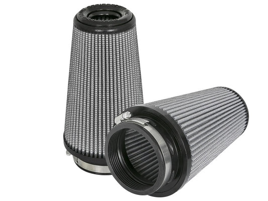 aFe Magnum FLOW Pro DRY S Replacement Air Filter (Pair) F-3.5in. / B-5in. / T-3.5in. (Inv) / H-8in. - Burkken Auto Parts