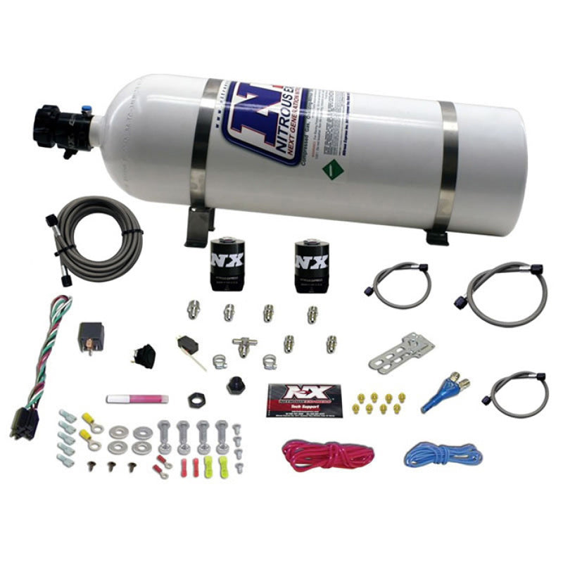 Nitrous Express All Sport Compact EFI Single Nozzle Nitrous Kit (35-50-75 HP) w/15lb Bottle - Burkken Auto Parts