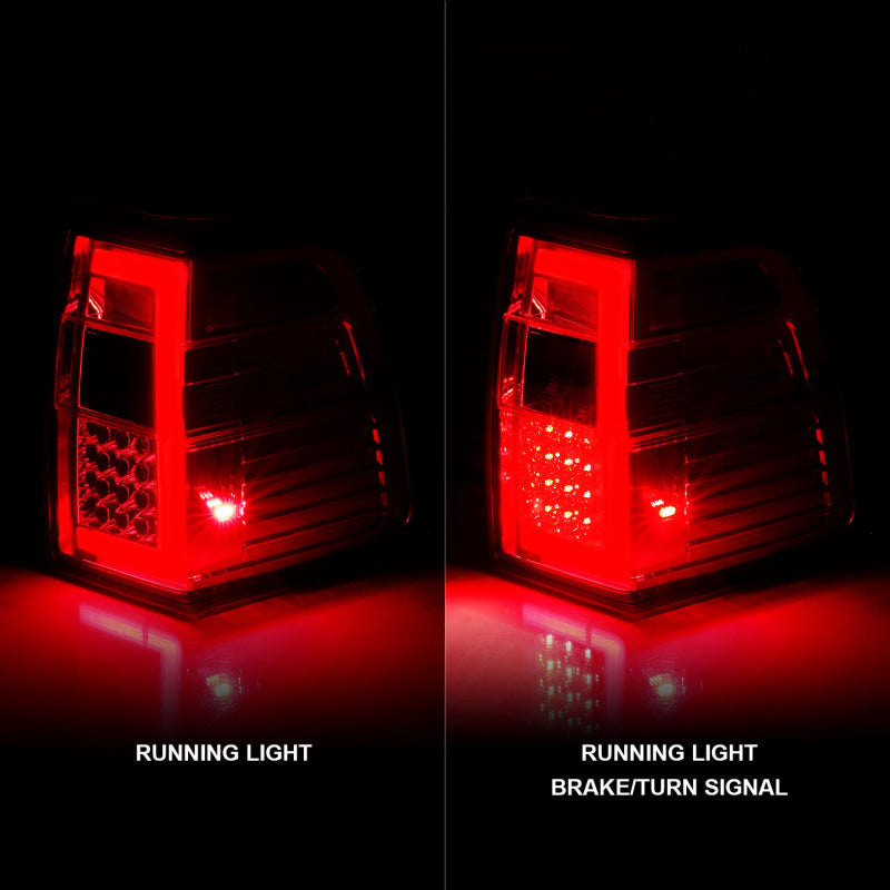ANZO 07-17 For Expedition LED Taillights w/ Light Bar Chrome Housing Red/Clear Lens - Burkken Auto Parts